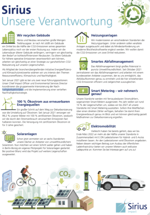 Info-Sheet mit sozialer Verantwortung