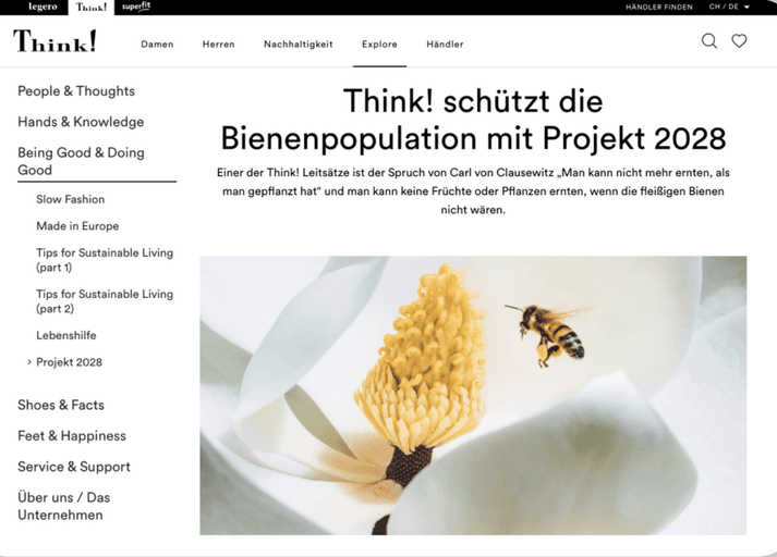 Landingpage als PROJEKT-Begleitung